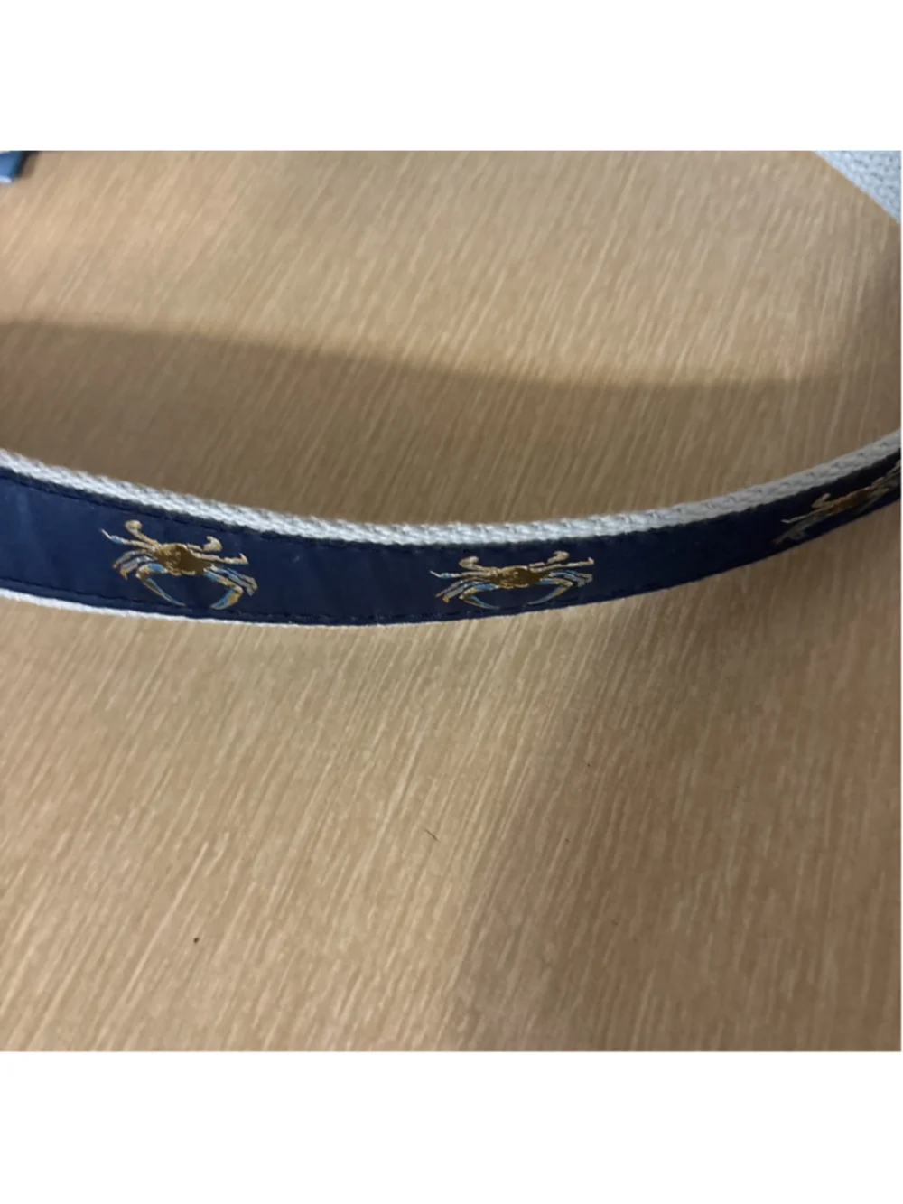 J. Bailey Blue Crab On Navy 24” Ribbon Belt 1183